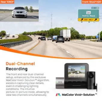 70mai dash cam a510 3k hdr smart dual channel car recorder
