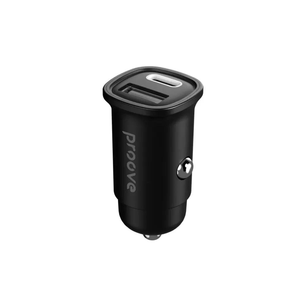proove flash 30w dual port car charger (type c + usb)
