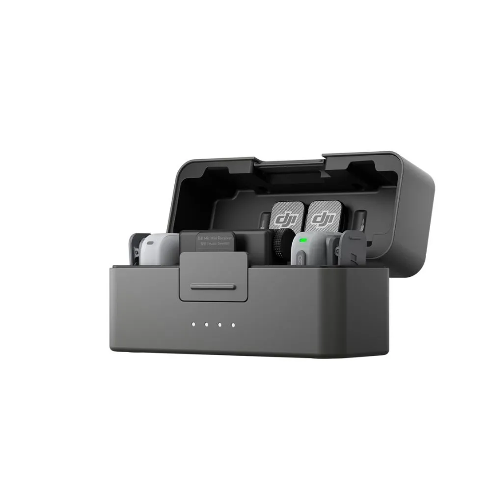 dji mic mini 2 (2 tx + 1 rx + charging case) – ultralight wireless microphone – 48 hour battery
