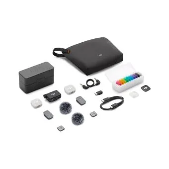 dji mic mini 2 (2 tx + 1 rx + charging case) – ultralight wireless microphone – 48 hour battery