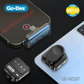 go des 2 in 1 wireless lapel clip microphone with u shaped receiver