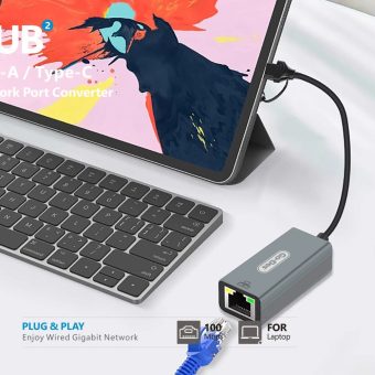 go des gd 6871 2 in 1 usb c & usb a to rj45 ethernet network adapter