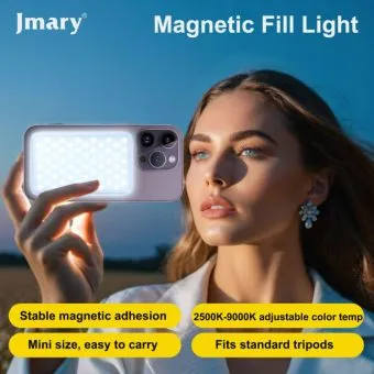 jmary fm 168r magsafe 10w portable led video fill light black/white