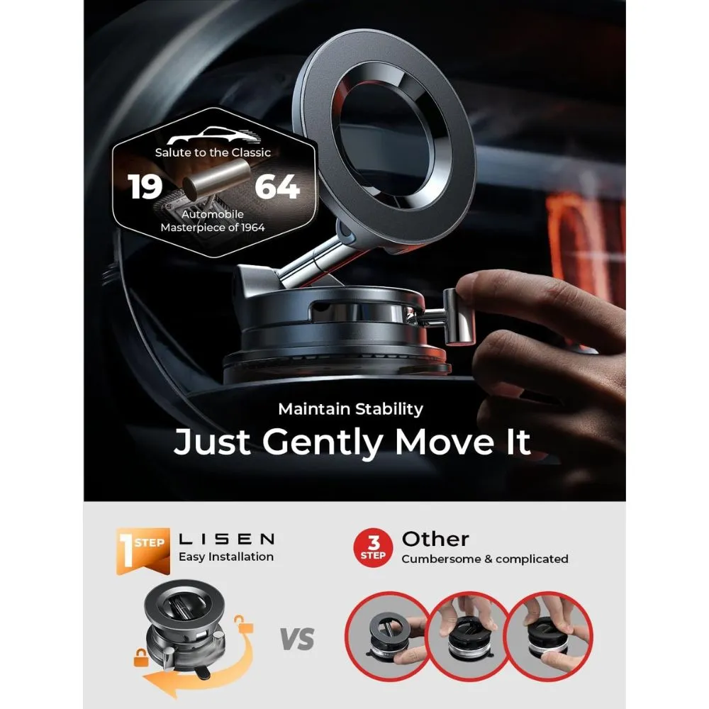 lisen a608 magnetic phone holder | black