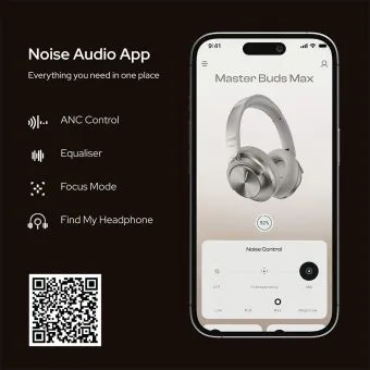 noise master buds max wireless headphones | sound by bose | hybrid anc (40db)