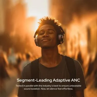 noise master buds max wireless headphones | sound by bose | hybrid anc (40db)