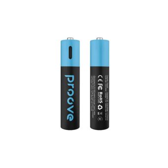 proove compact energy aaa 740mwh type c rechargeable lithium ion batteries (2 pack)