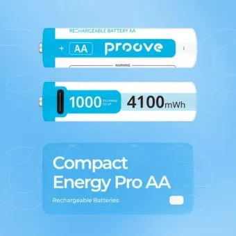 proove compact energy pro aa 4100mwh rechargeable lithium ion batteries (2 pack)