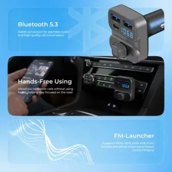 proove fm launcher luxor se 36w bluetooth 5.3 transmitter & car charger