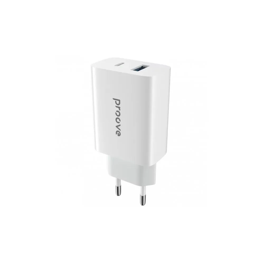 proove rapid 20w dual port wall charger (type c + usb)