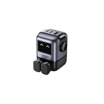ugreen uno charger 65w – futuristic robot design – 3 port gan fast charging