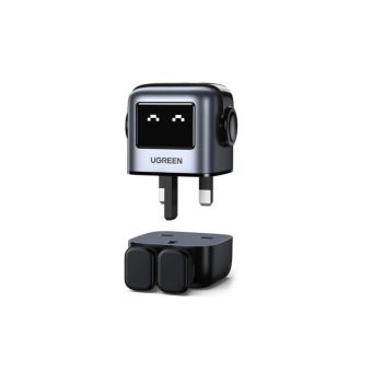 ugreen uno charger 65w – futuristic robot design – 3 port gan fast charging