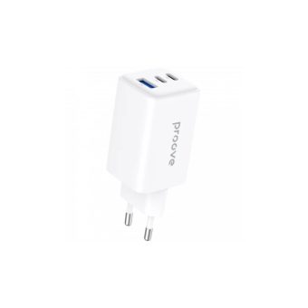 proove pocket gan 65w triple port wall charger (2xtype c + usb)
