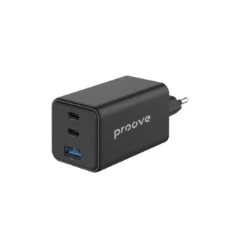 proove pocket gan 65w triple port wall charger (2xtype c + usb)