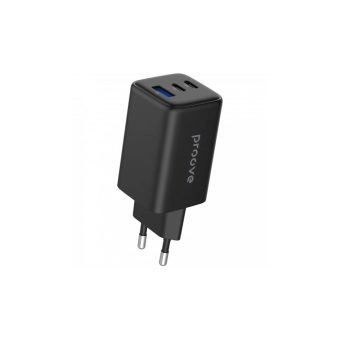 proove pocket gan 65w triple port wall charger (2xtype c + usb)