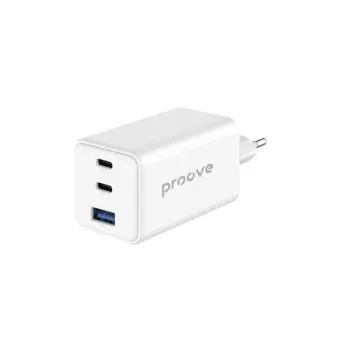 proove pocket gan 65w triple port wall charger (2xtype c + usb)