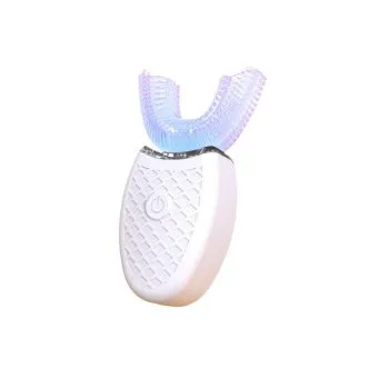 automatic 360° ultrasonic electric massage toothbrush with led light white