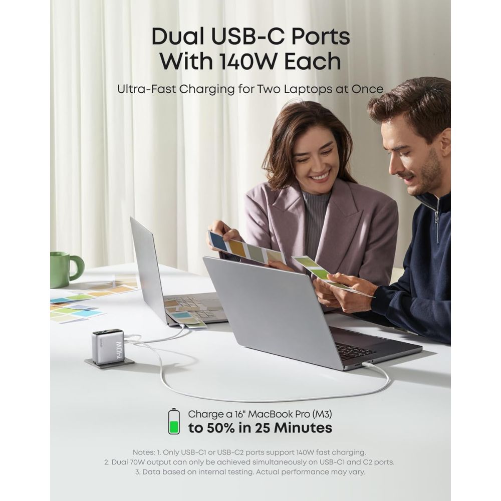 anker 140w 4 port pd 3.1 gan charger with usb c cable