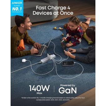 anker 140w 4 port pd 3.1 gan charger with usb c cable