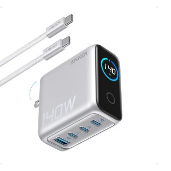 anker 140w 4 port pd 3.1 gan charger with usb c cable