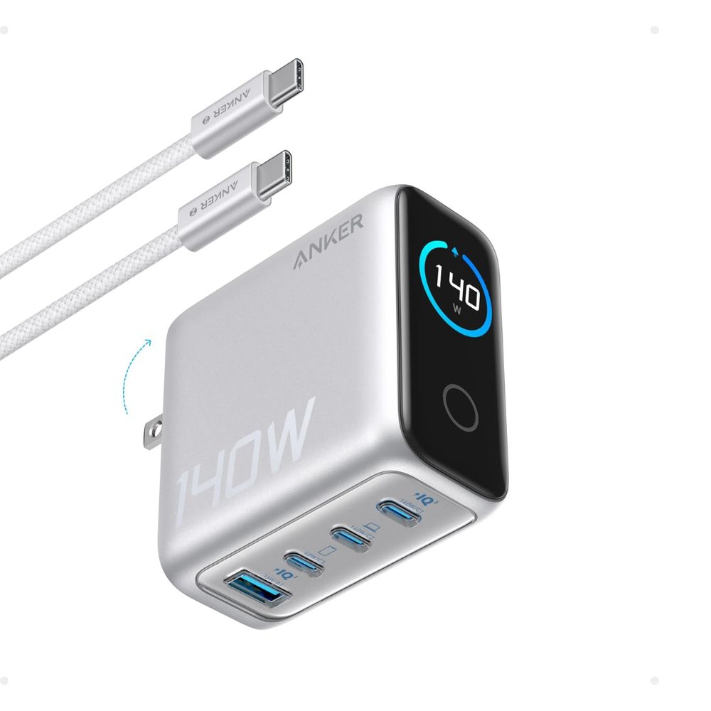 anker 140w 4 port pd 3.1 gan charger with usb c cable