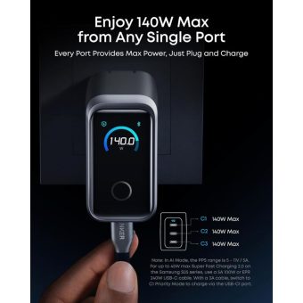 anker prime 160w 3 port charger with smart display