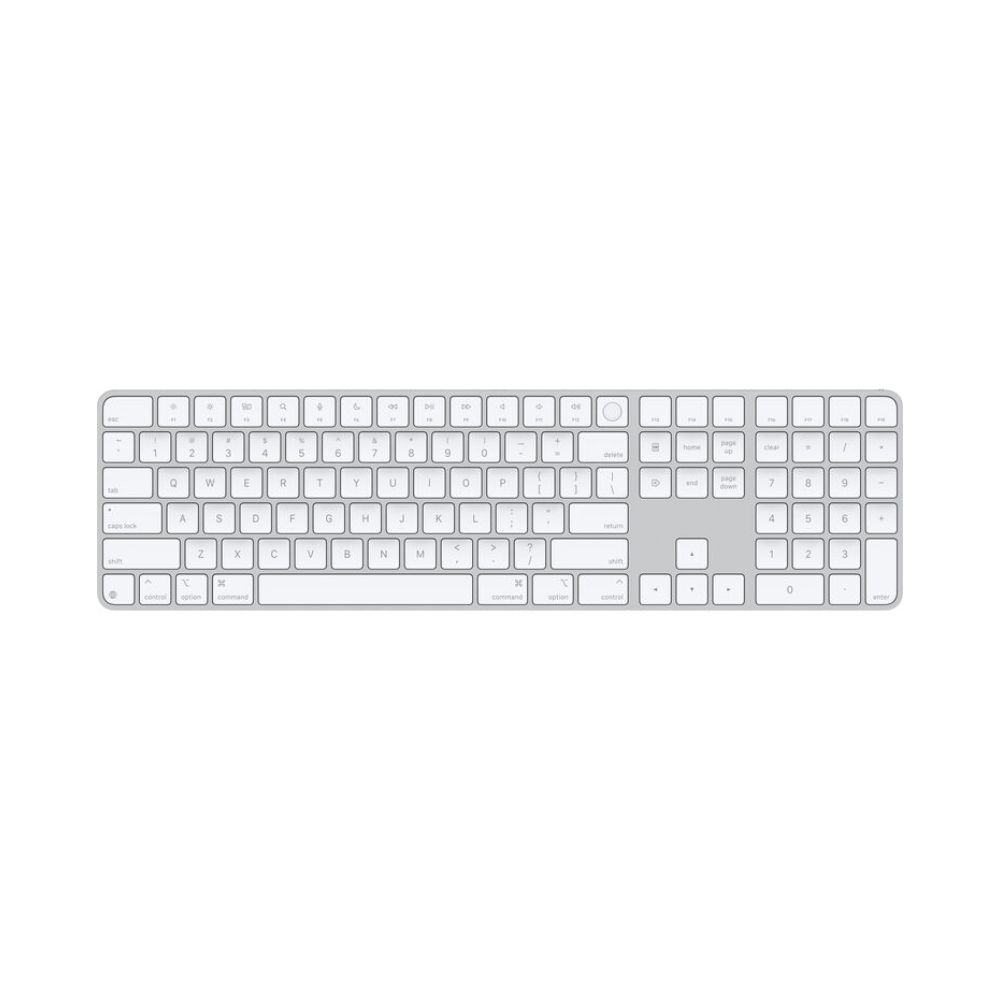 apple magic keyboard with touch id and numeric keypad (usb c, white keys)