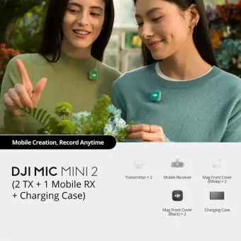dji mic mini 2 (2 tx + 1 mobile rx + charging case)