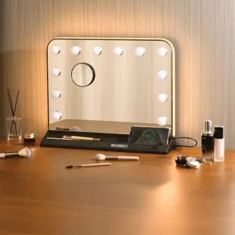 green lion vanity mirror black