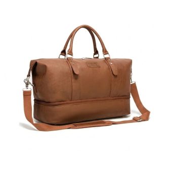 kinmac premium leather waterproof gym bag & travel duffel