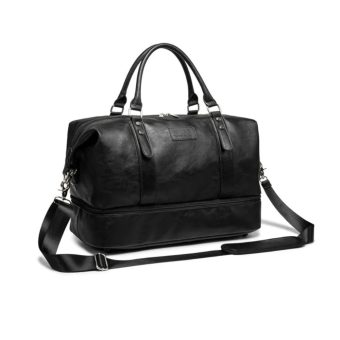 kinmac premium leather waterproof gym bag & travel duffel