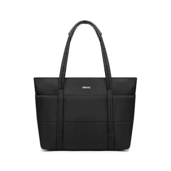 kinmac women’s fashionable 15.6" laptop tote bag (waterproof designer fabric) black