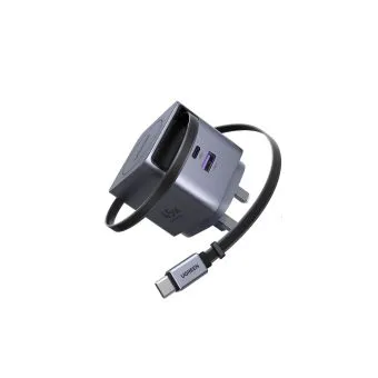 ugreen 45w nexode pro gan fast charger with retractable usb c cable