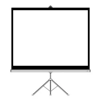 porodo 100" portable projection screen with stable tripod stand white