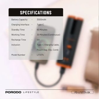 porodo lifestyle automatic hair curler black