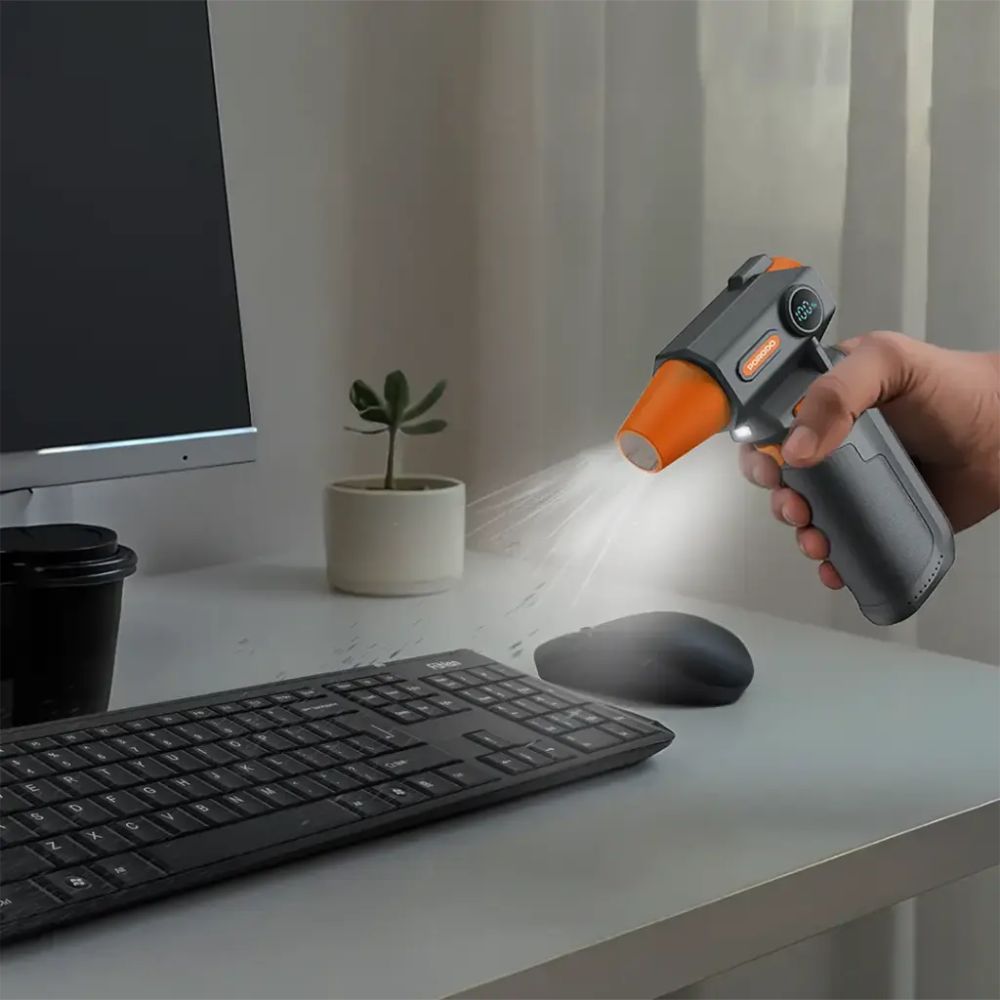 porodo lifestyle cordless turbo air duster with led work light black