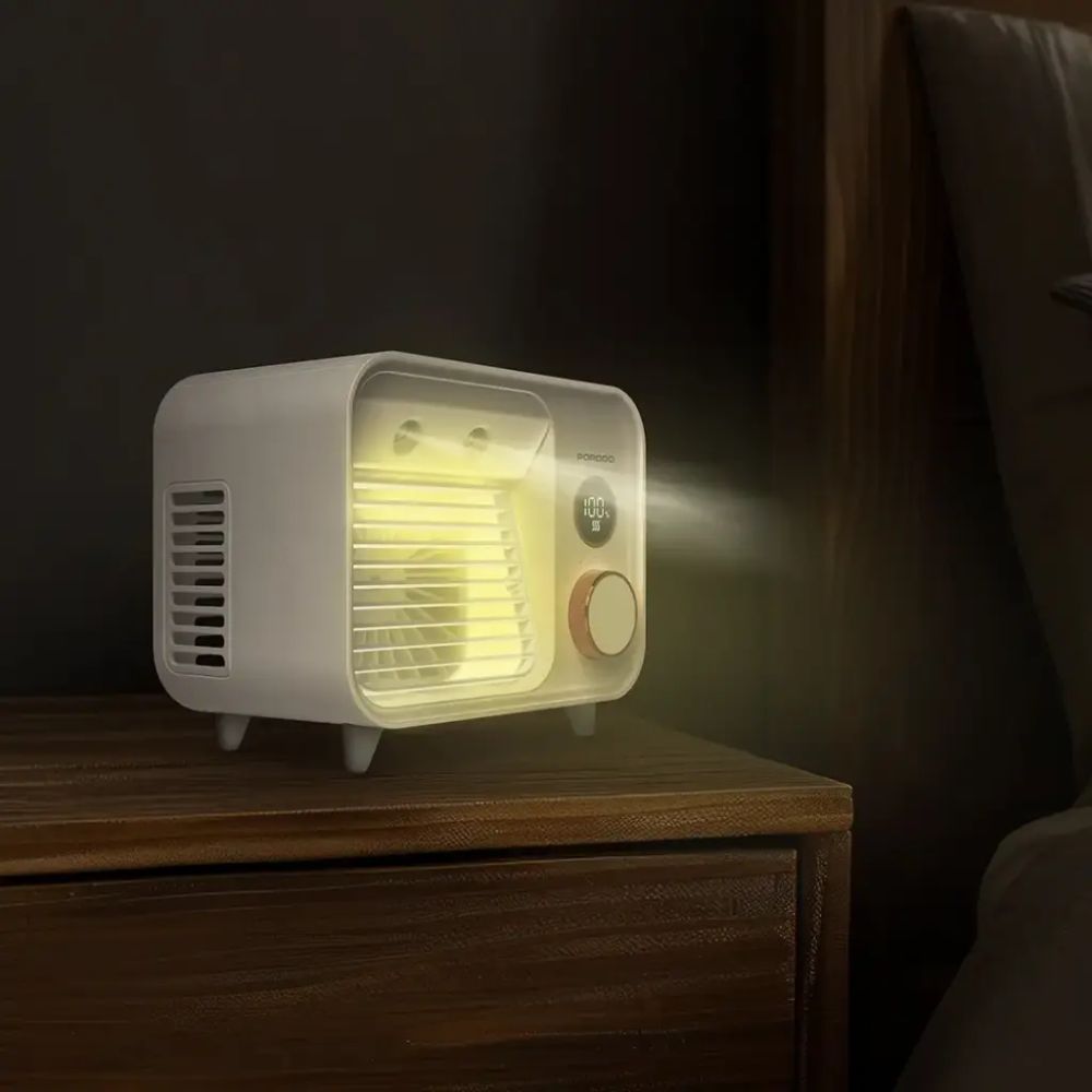 porodo lifestyle mini mist fan desktop air cooler white