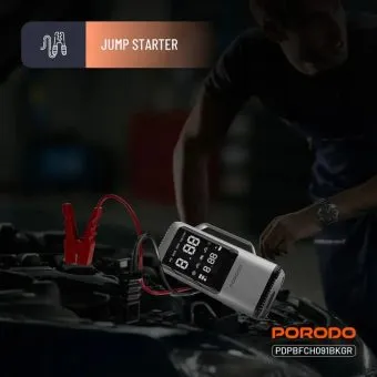 porodo multifunction 6 in 1 power tool jump starter with air compressor & power bank