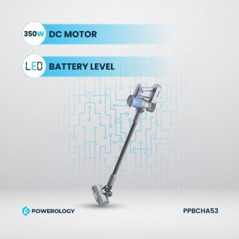 powerology cordless stick vacuum cleaner with detachable battery dark grey