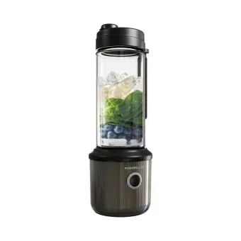 powerology press and refresh portable blender (450ml / 126w high powered motor) black