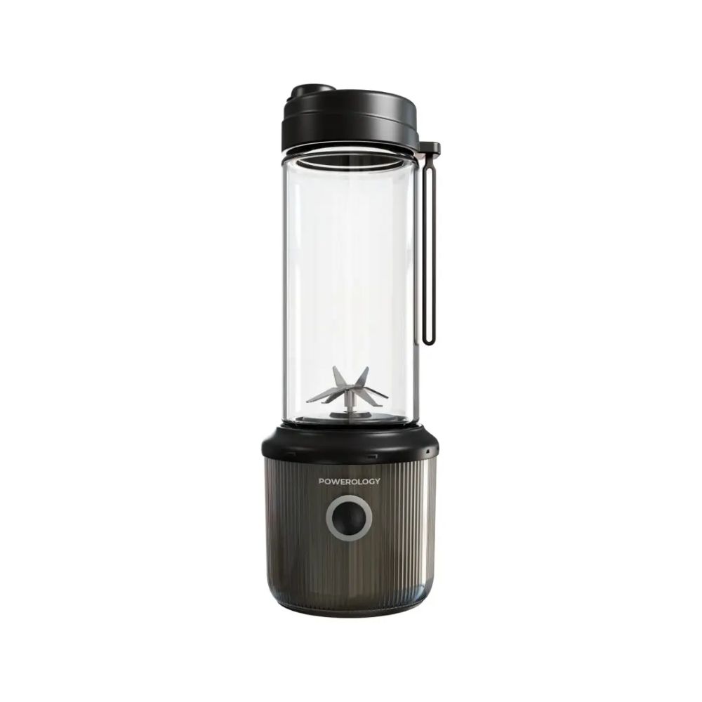 powerology press and refresh portable blender (450ml / 126w high powered motor) black