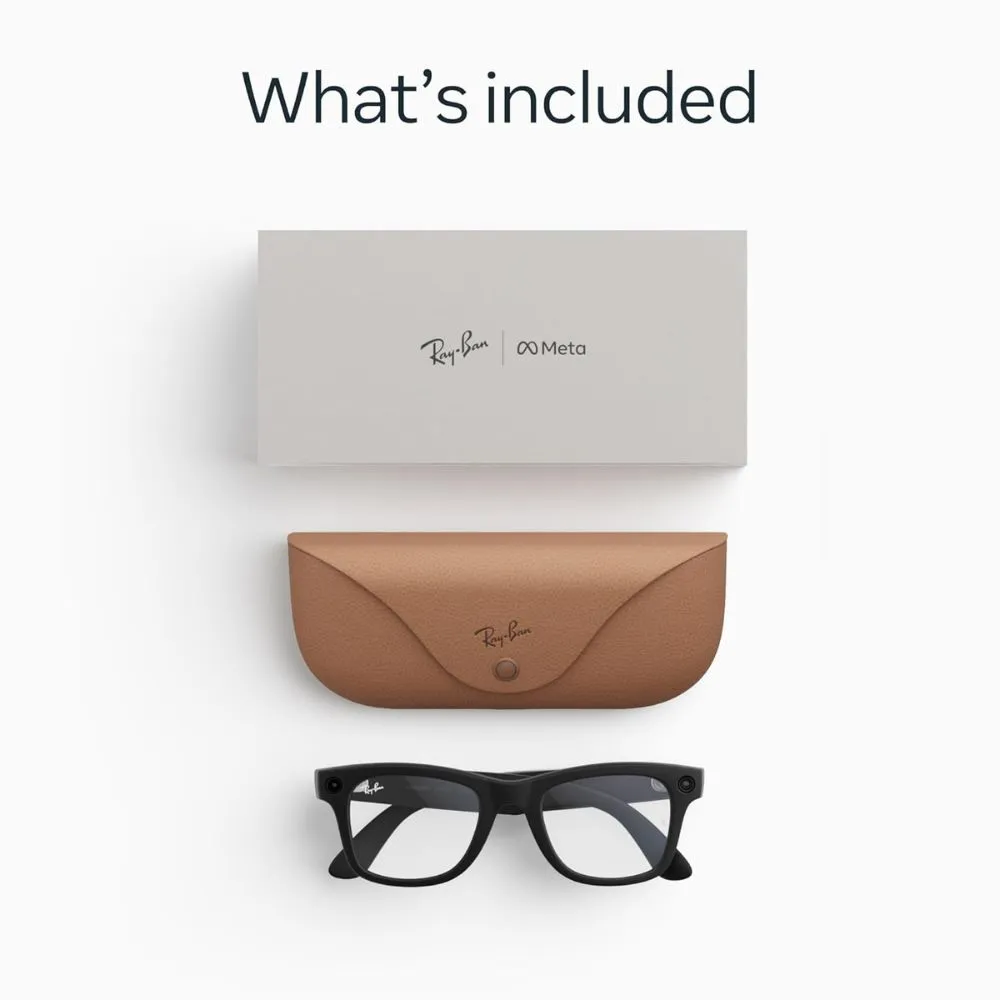 ray ban meta wayfarer (gen 2) smart glasses matte black/clear