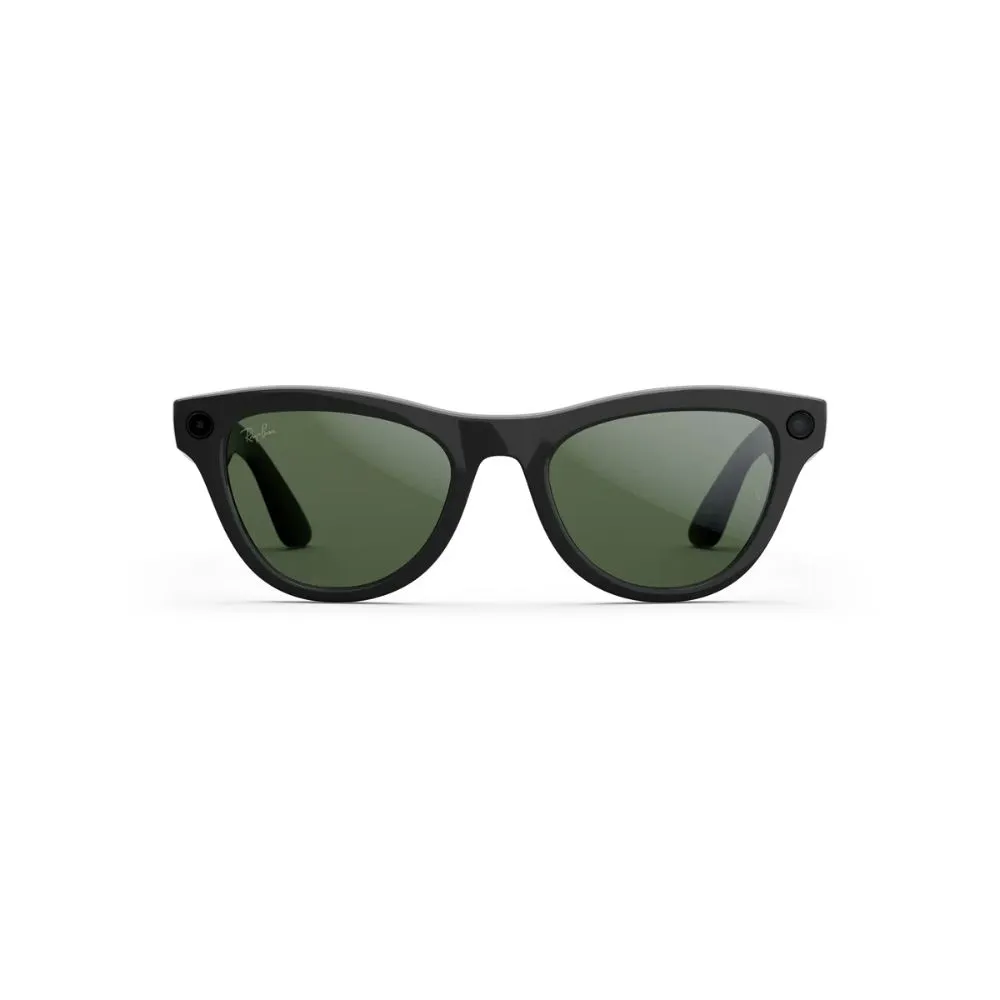 ray ban meta skyler smart glasses (gen 2) shiny black / graphite green transitions® (high bridge fit)