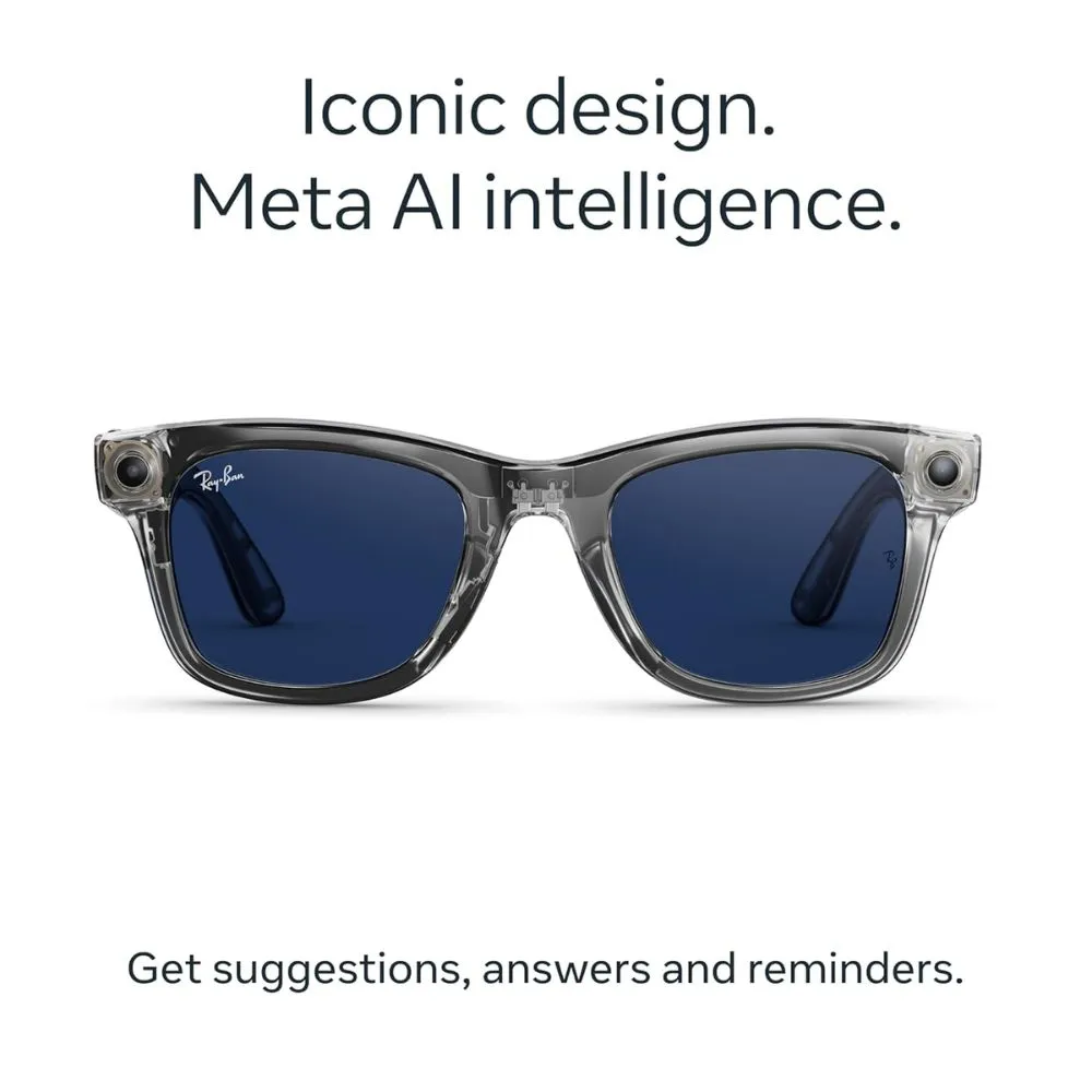 ray ban meta wayfarer (gen 2) smart glasses matte black/clear