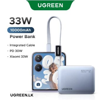 ugreen 10000mah 33w power bank integrated cable