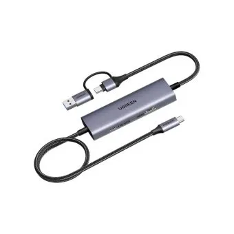 ugreen video capture card hdmi 2k, 30hz usb 3.0 with pd 100w type c fast charger for streaming low latency