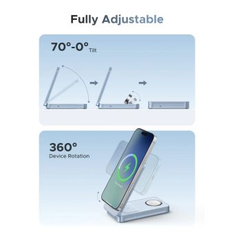 ugreen magflow 3 in 1 magnetic wireless charger (qi2 25w, magsafe compatible)