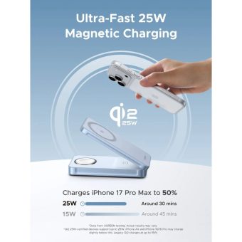 ugreen magflow 3 in 1 magnetic wireless charger (qi2 25w, magsafe compatible)