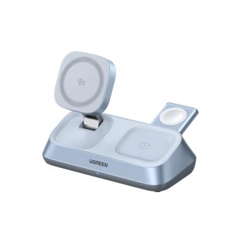 ugreen magflow 3 in 1 magnetic wireless desktop charger (qi2 25w, magsafe compatible)