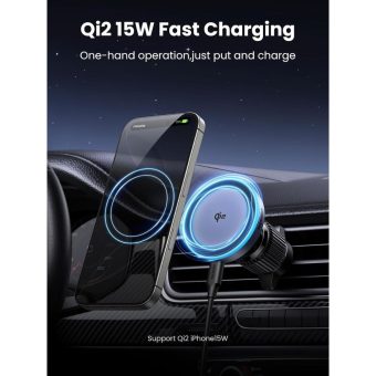 ugreen qi2 wireless car charger (15w magnetic phone holder)